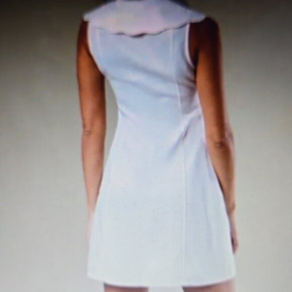 Rachel Parcell Pastel Mauve Scallop Collar Linen Blend Dress.  Size SM NWT - Picture 6 of 6